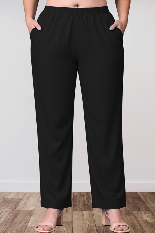 Black Anti Wrinkle Kurti Pants
