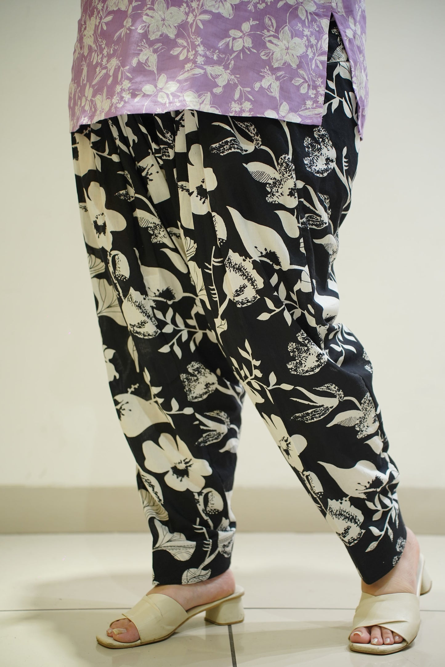 Black Block Printed Cotton Salwar