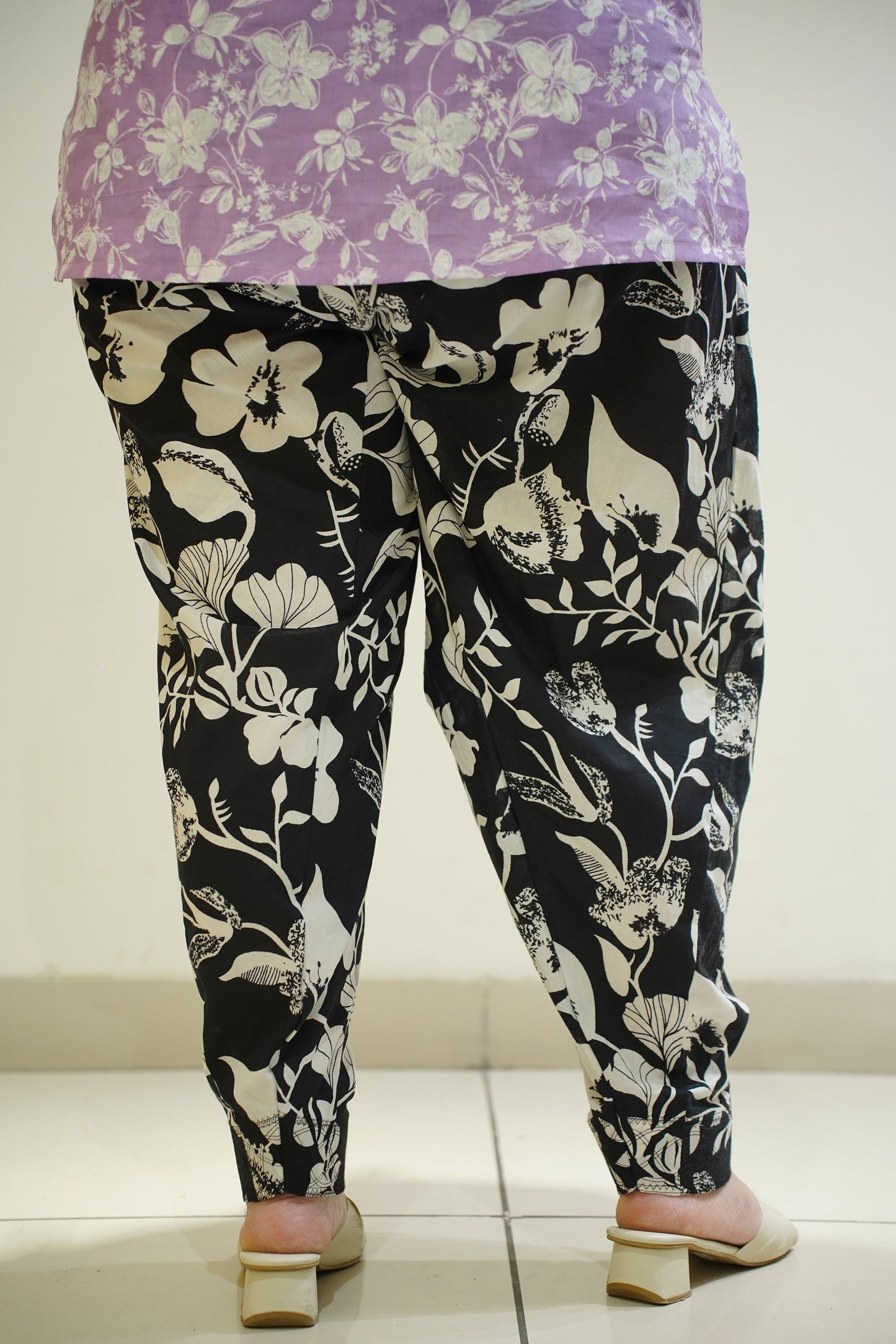 Black Block Printed Cotton Salwar