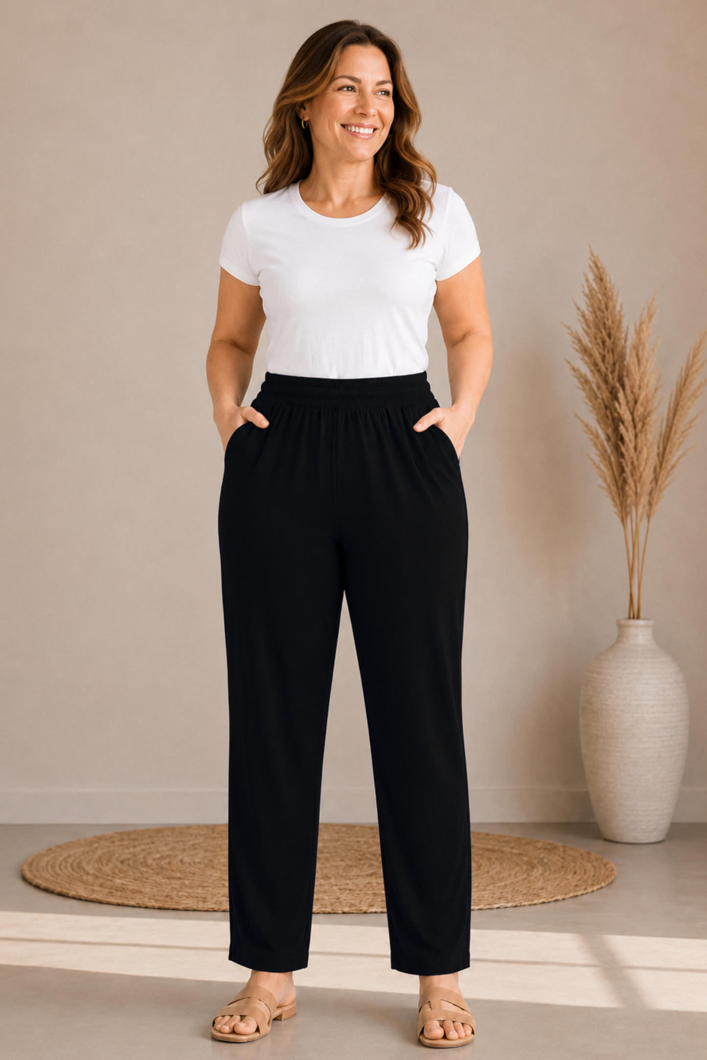 Classic Black Everyday Cotton Kurti Pants