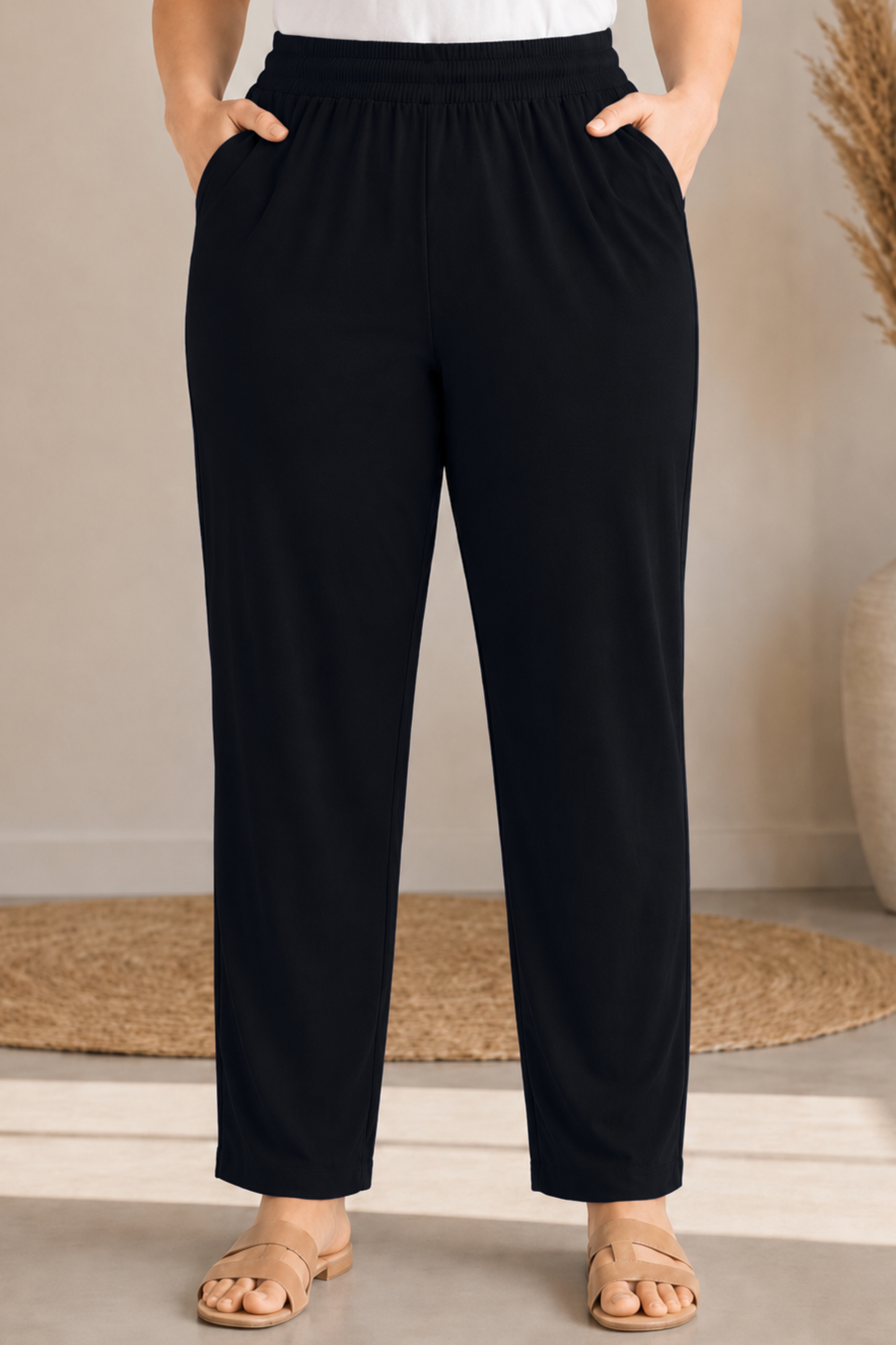 Classic Black Everyday Cotton Kurti Pants
