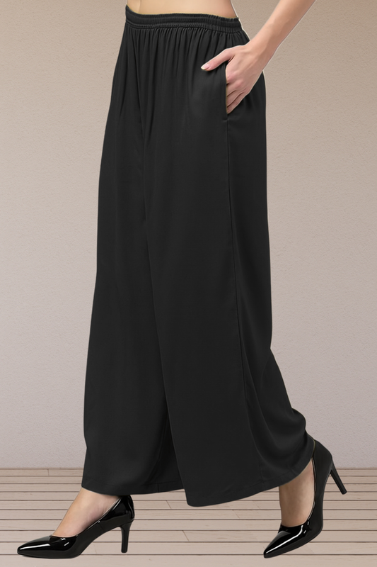 Buy Plus Size ​Flared Rayon Palazzo Pants At Apella | Sizes XS to 10 XL | India | Free Delivery | Customized