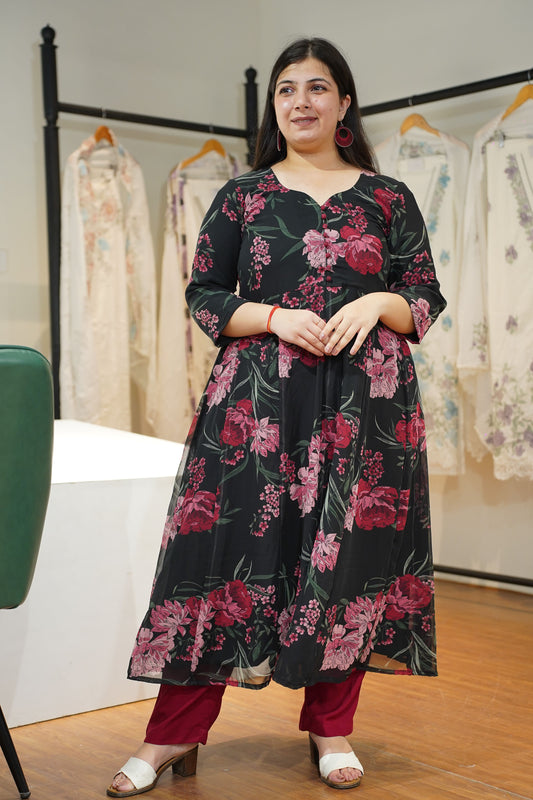 Noor-e-Gulaab Floral Anarkali Set