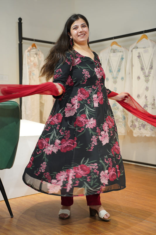 Noor-e-Gulaab Floral Anarkali Set