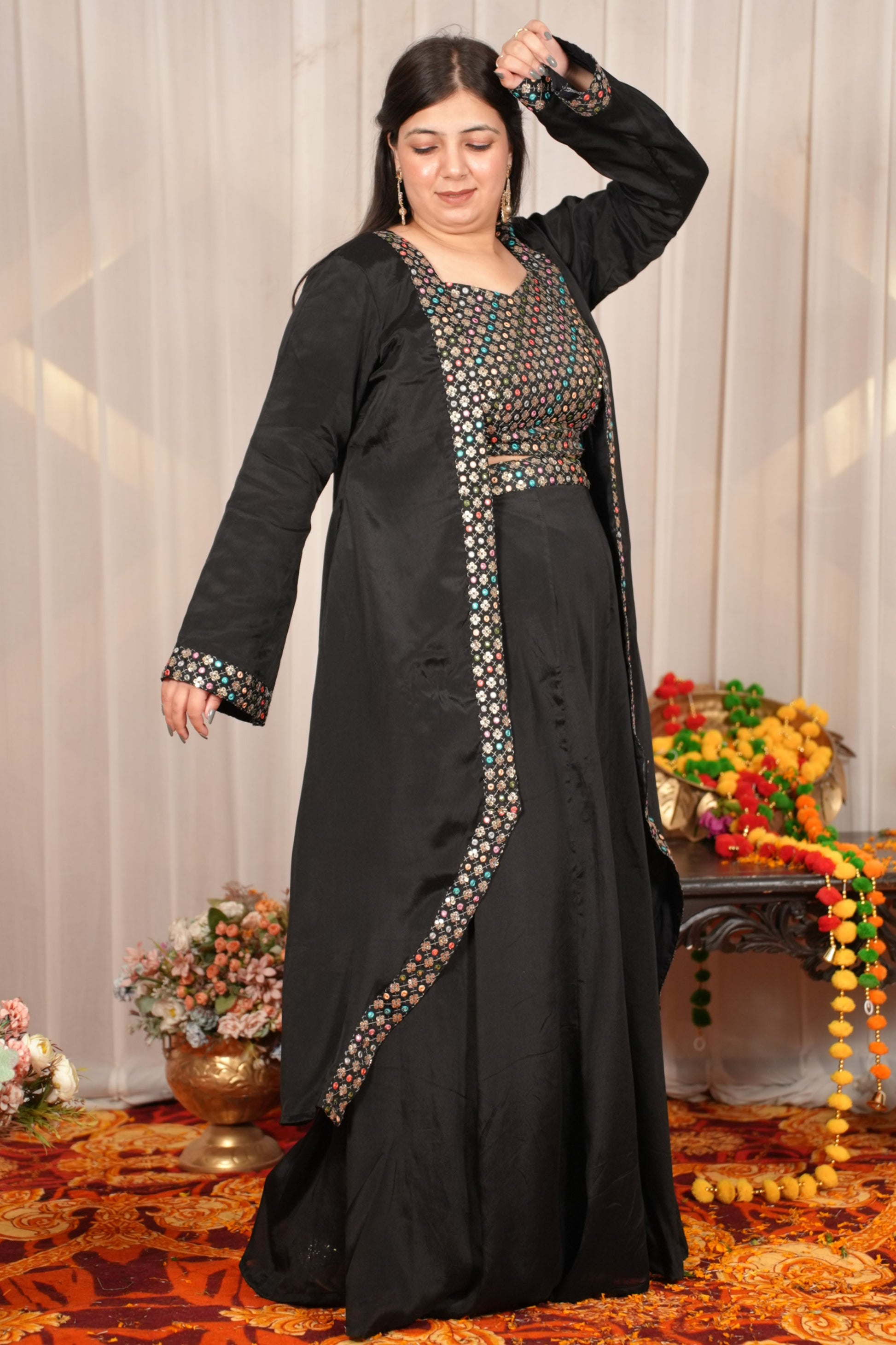 Plus Size Black Sparkly Shrug Raabta Shrug Dress With Skirt Apella Plus Size Black Sparkly Shrug Raabta Shrug Dress With Skirt Apella