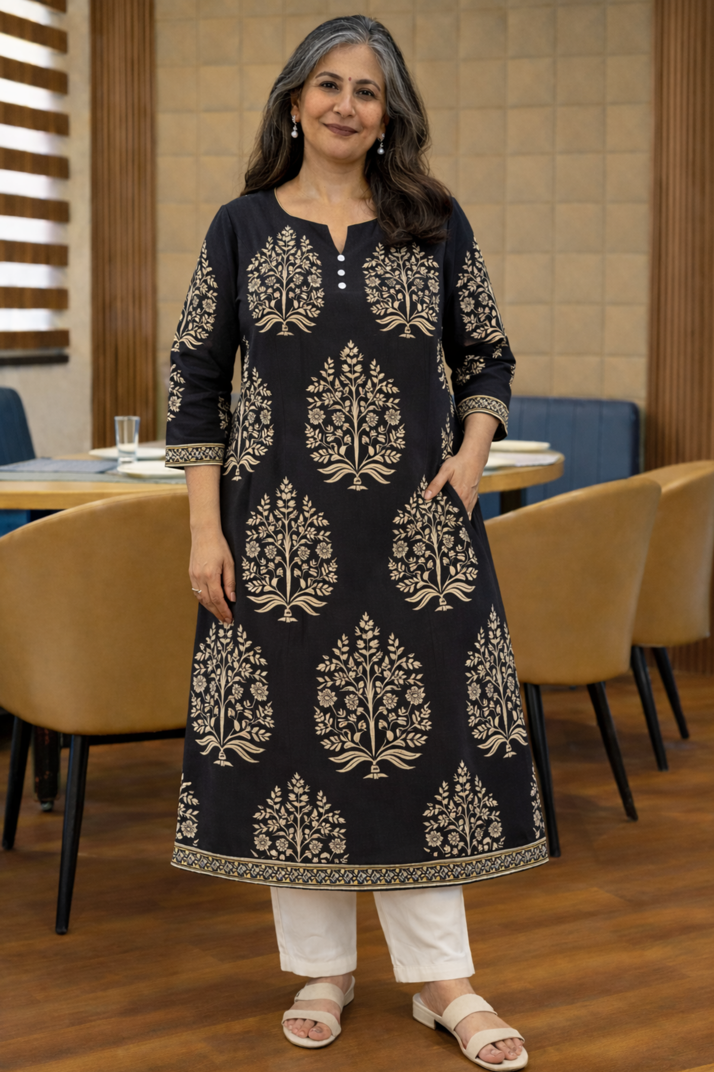 Noor Vatika Printed Cotton Kali Kurta