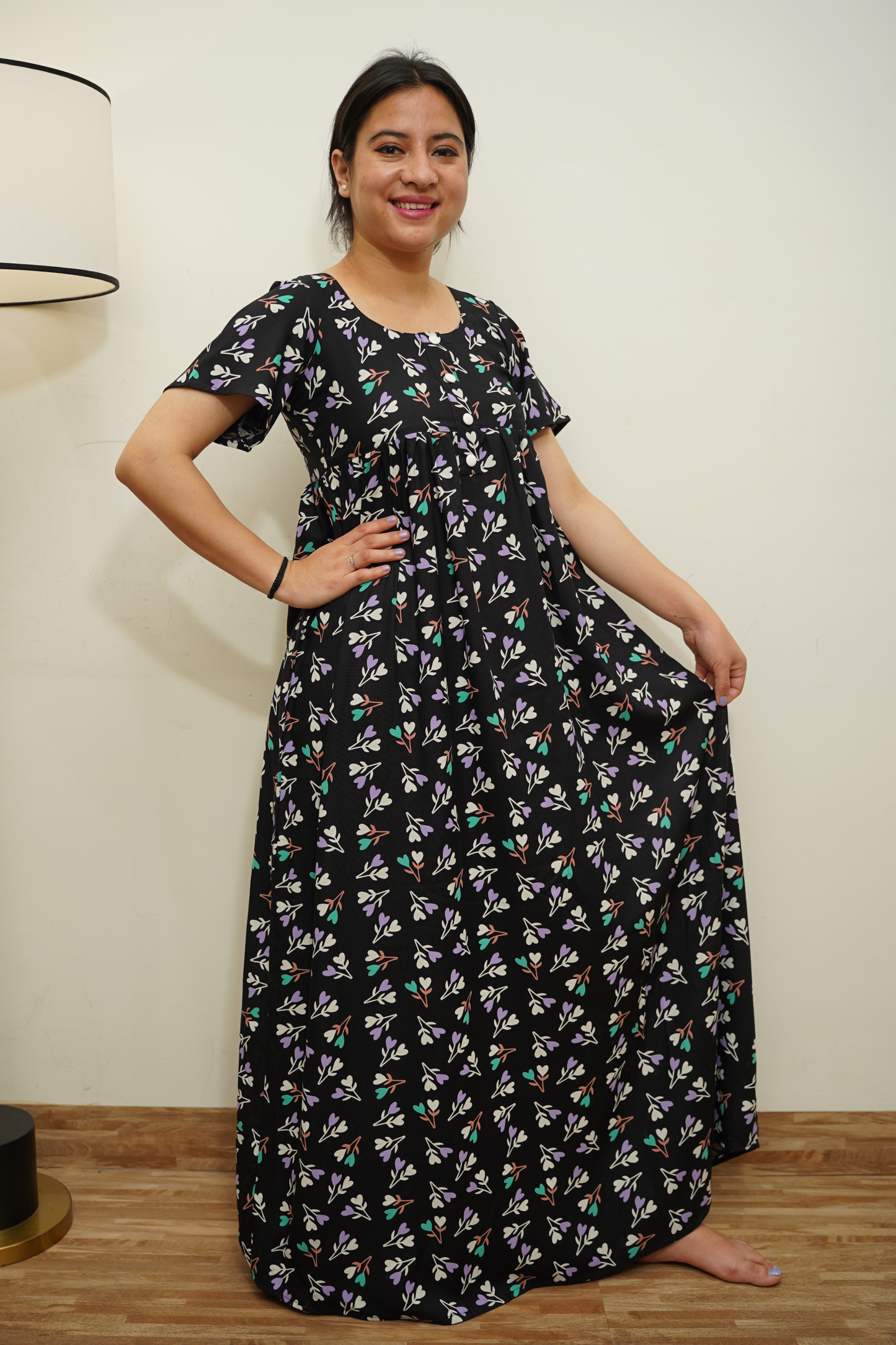 Orchid Blue Rayon Night Gown