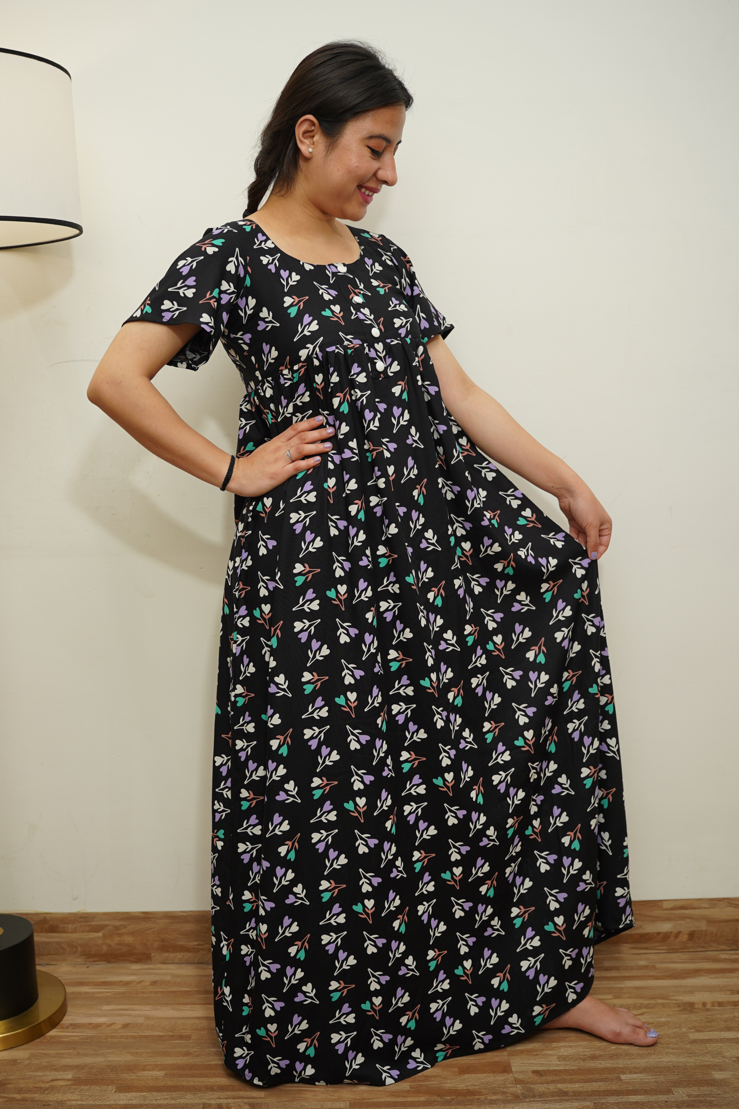 Orchid Blue Rayon Night Gown