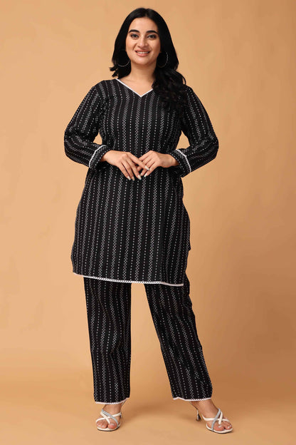 Buy Plus Size ​Cosmic Firelight Woollen Co-ord Set At Apella | Sizes XS to 10 XL | India | Free Delivery | Customized