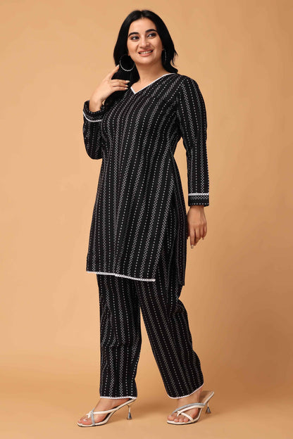 Buy Plus Size ​Cosmic Firelight Woollen Co-ord Set At Apella | Sizes XS to 10 XL | India | Free Delivery | Customized