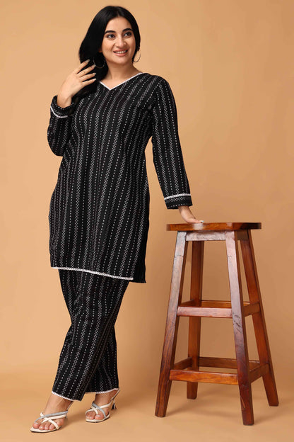Buy Plus Size ​Cosmic Firelight Woollen Co-ord Set At Apella | Sizes XS to 10 XL | India | Free Delivery | Customized