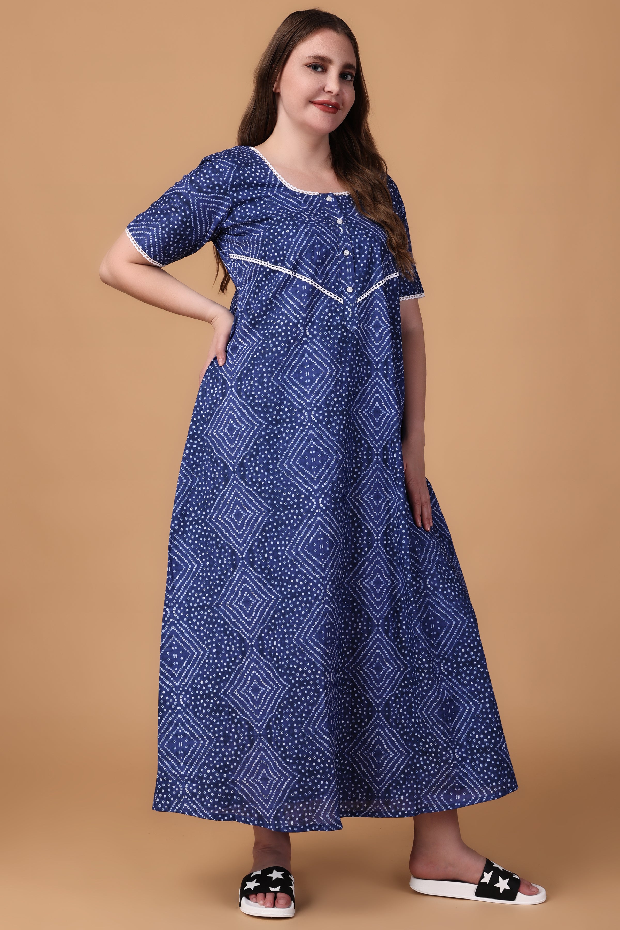 Ladies Nighty, Light Weight Soft Cotton Night Dress, Sleep Wear, Casual Night  Gown, Indian Nightie, India Gown, Short Sleeves Gown, Printed - Etsy