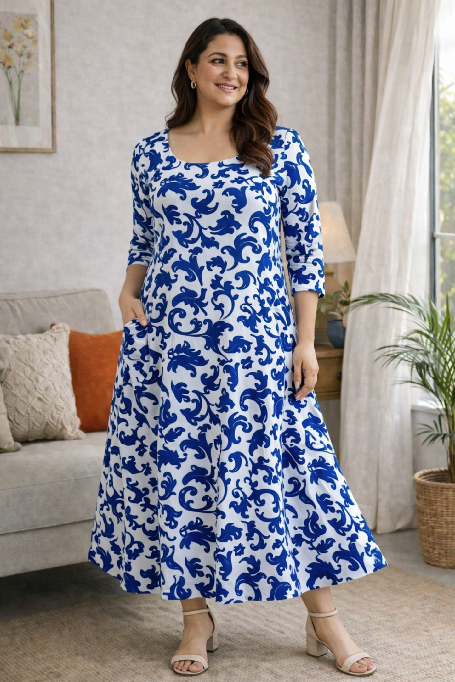 Indigo Island Summer Dress With Pockets