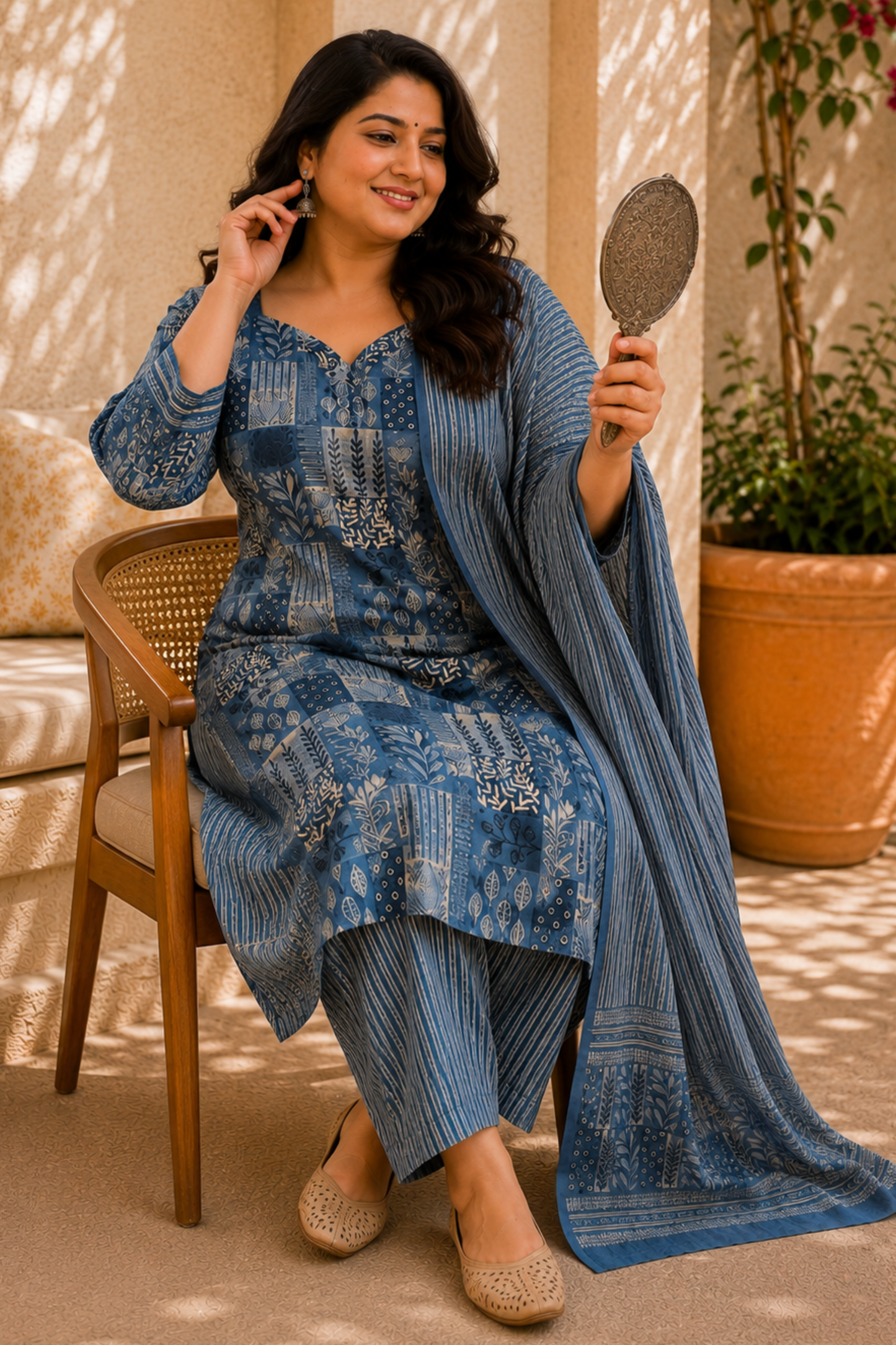 Indigo Reverie Cotton Salwar Suit
