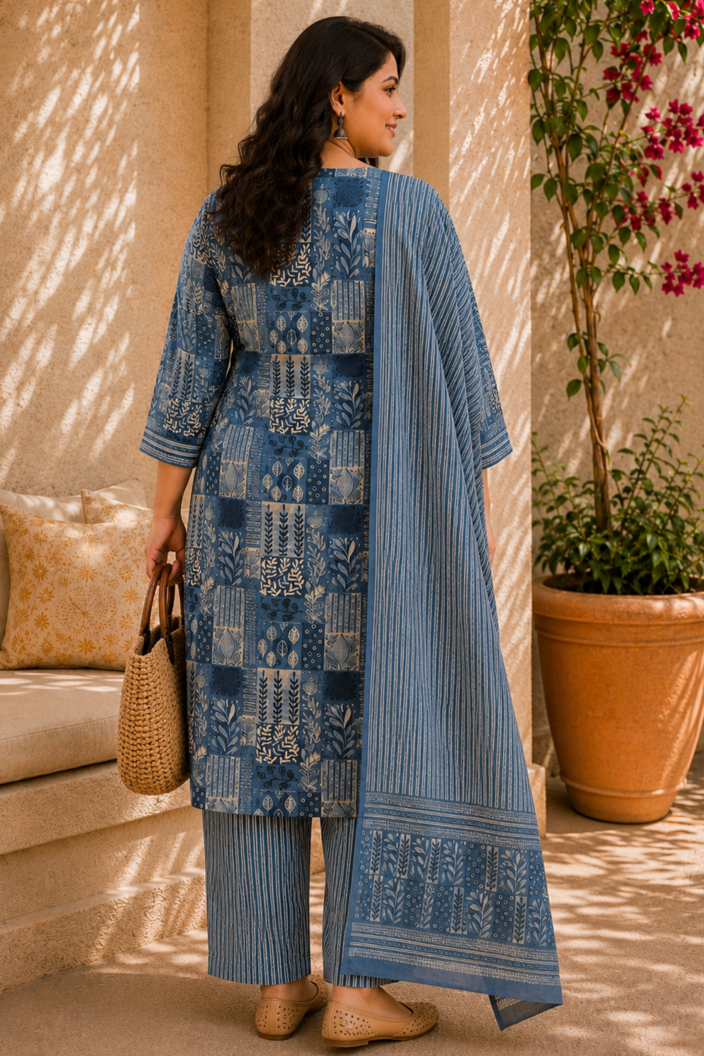 Indigo Reverie Cotton Salwar Suit