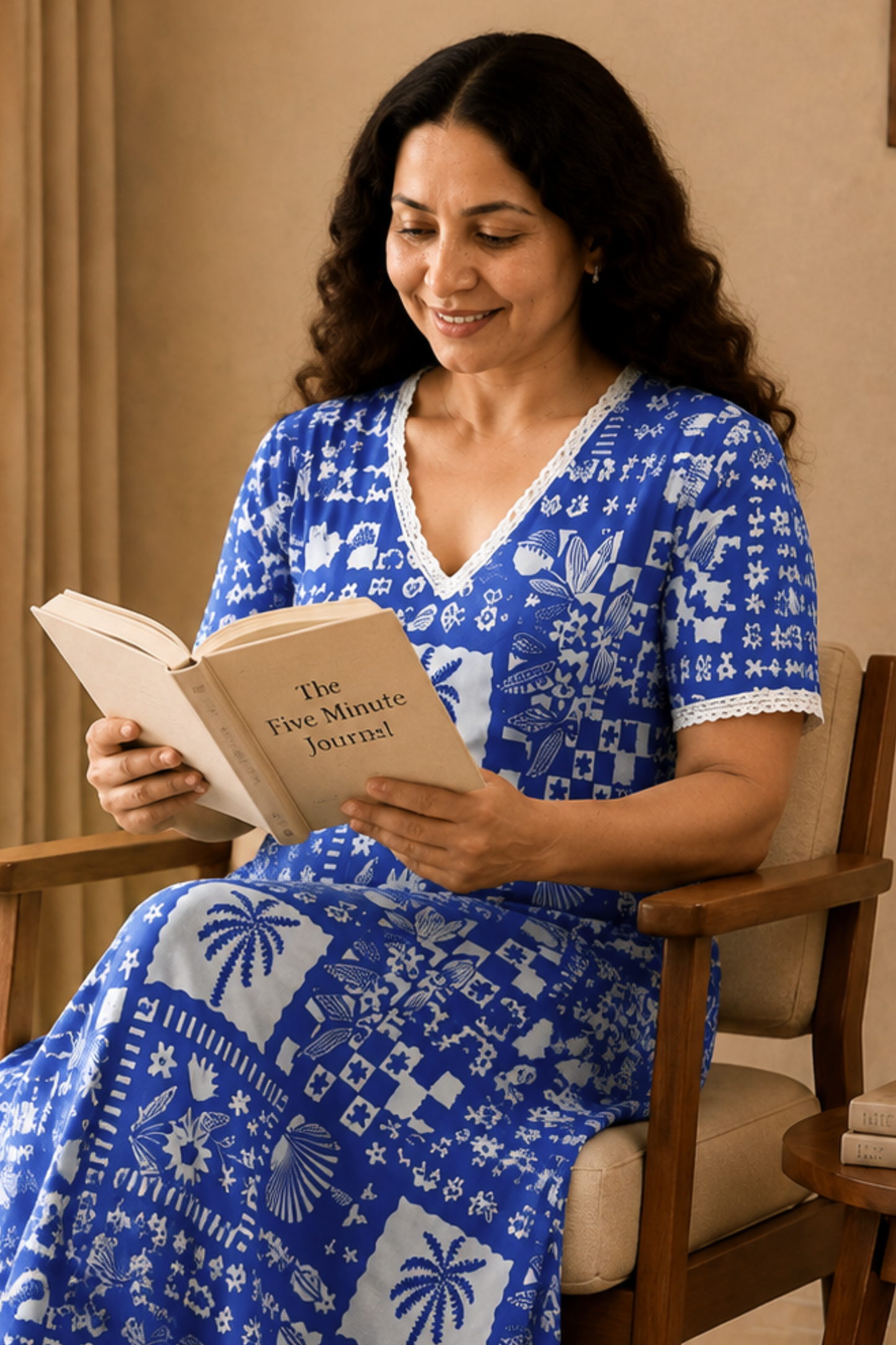 Holiday Blue Rayon Lounge Dress