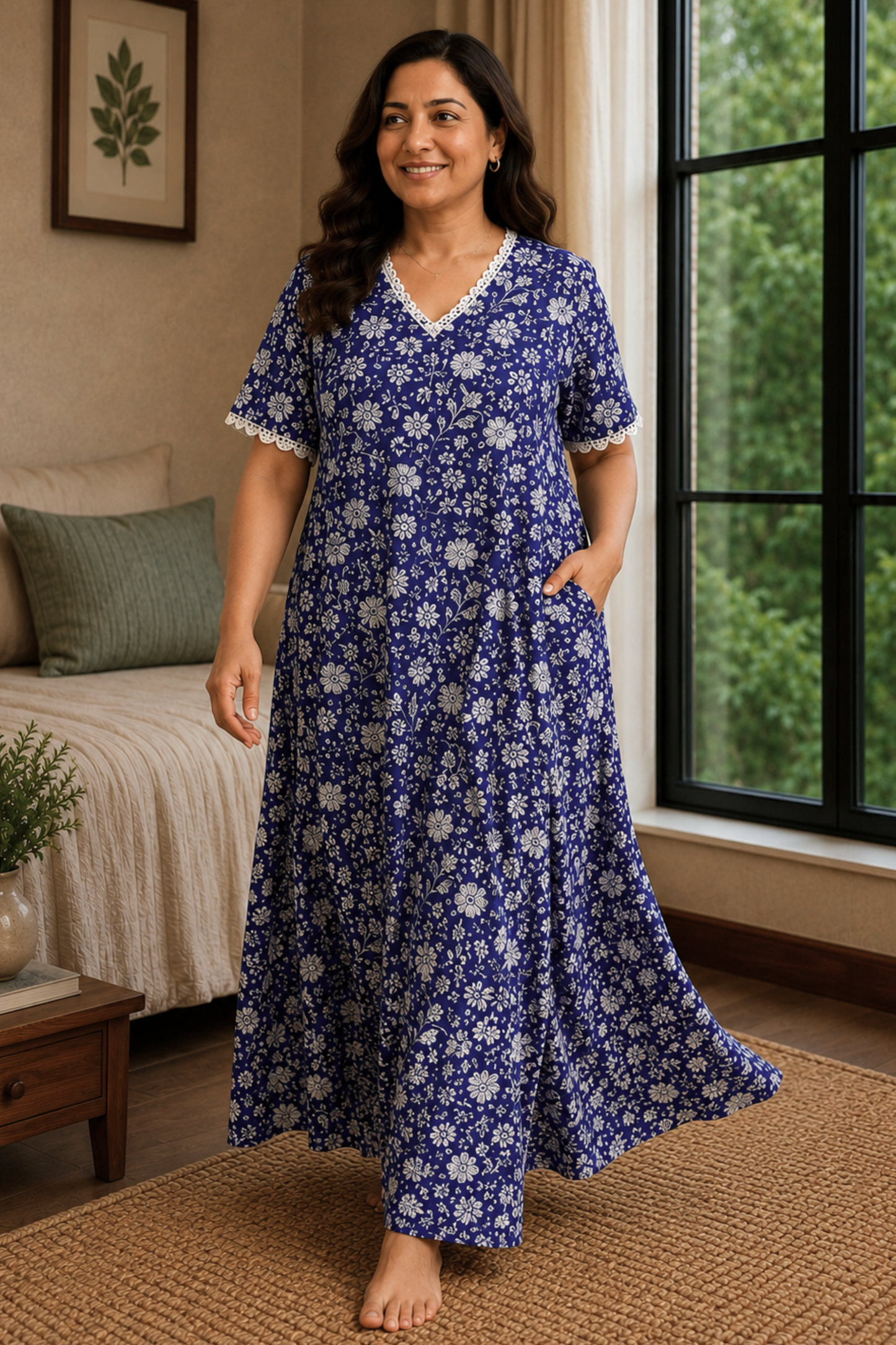 Bluebell Breeze Rayon Night Gown