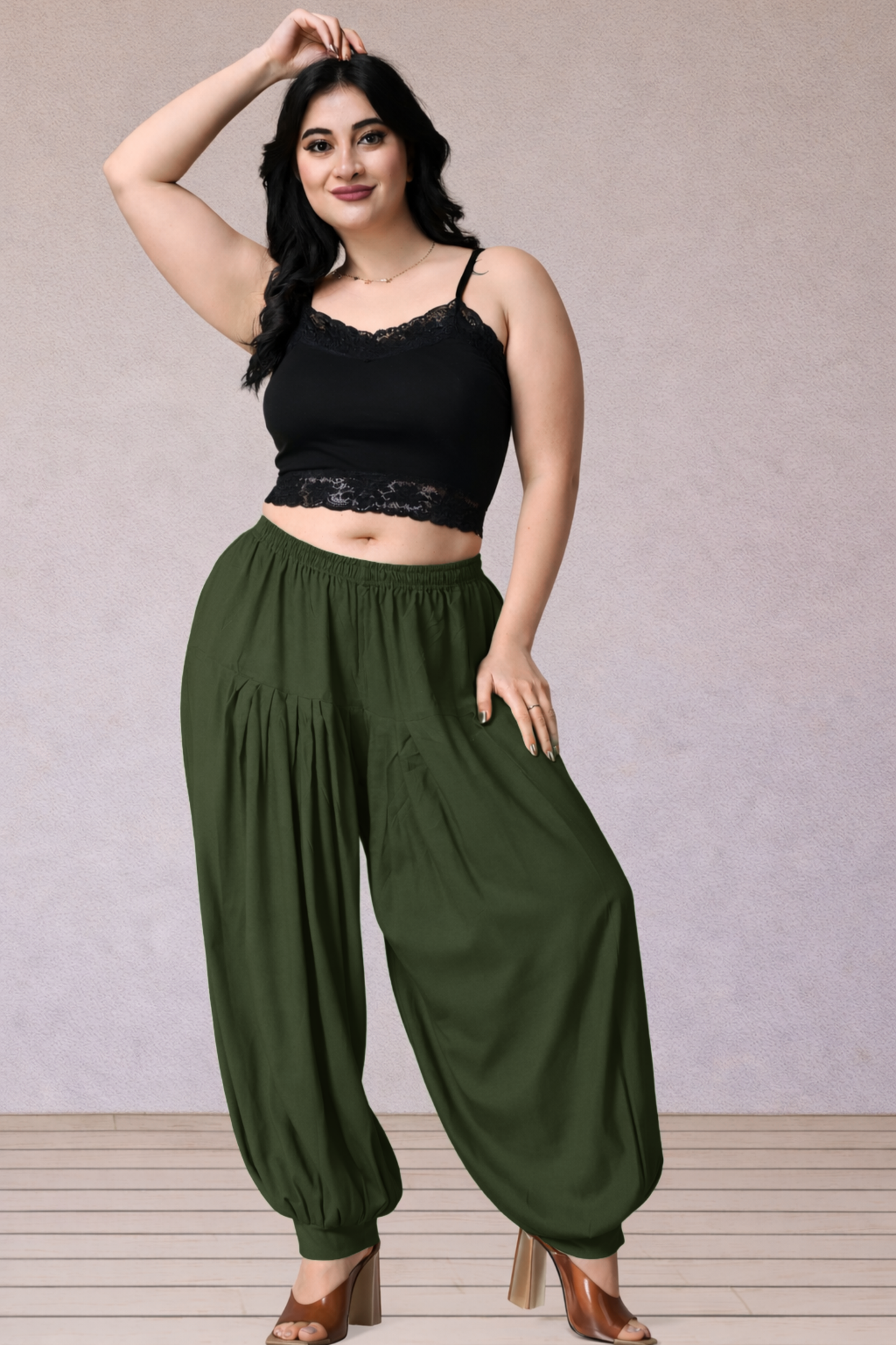 Mehendi Green Rayon Afghani Salwar
