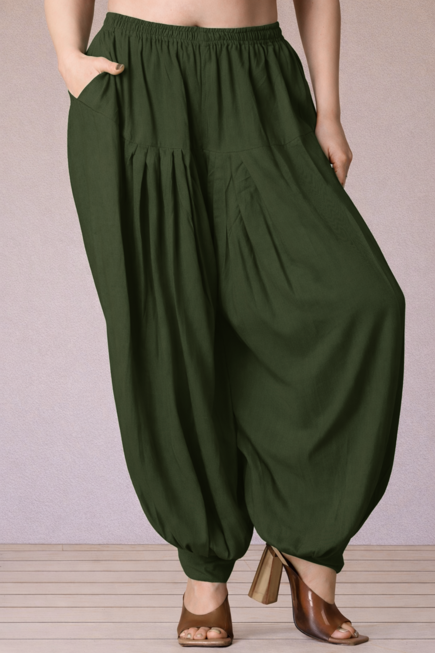 Mehendi Green Rayon Afghani Salwar