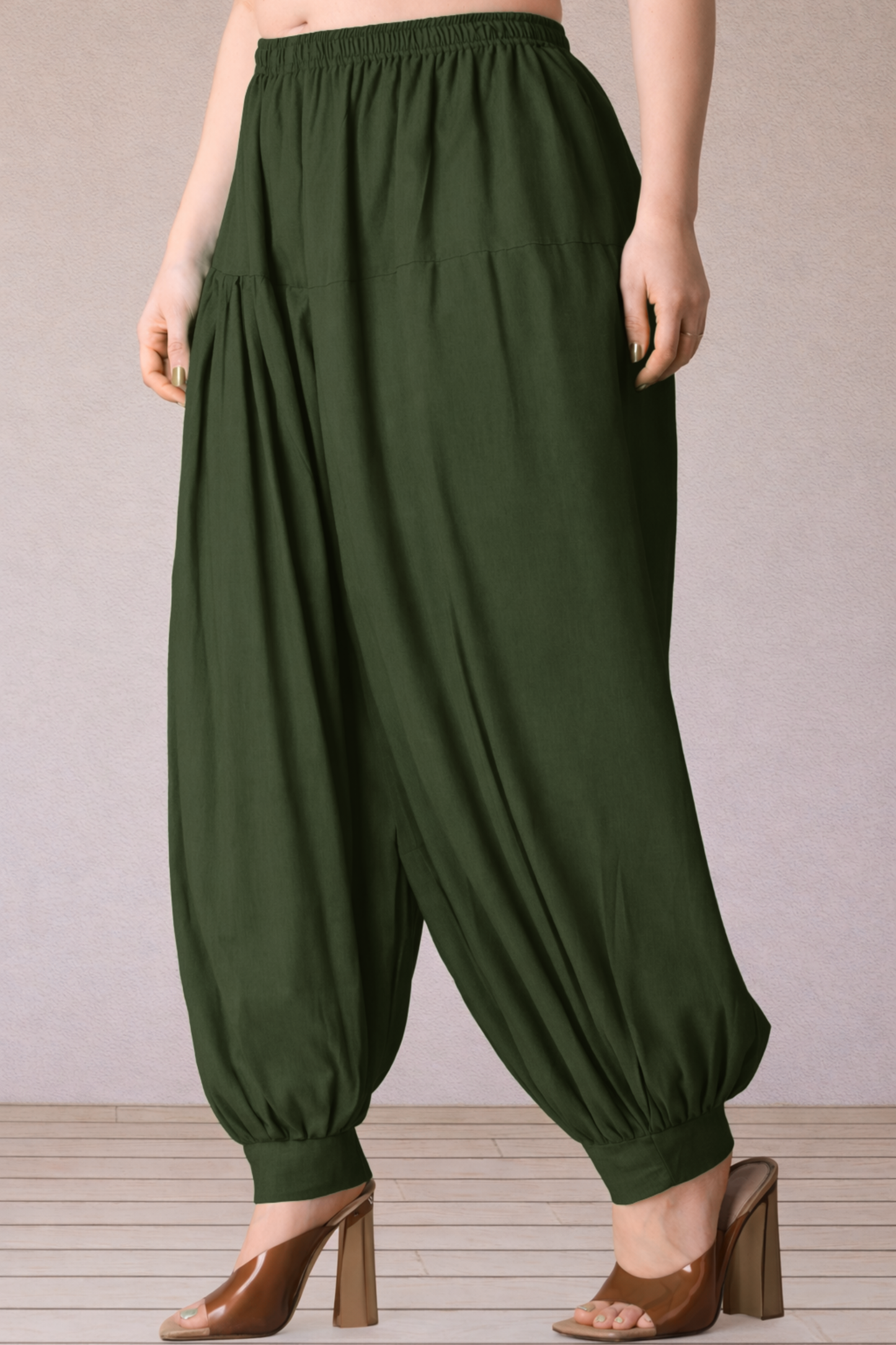 Mehendi Green Rayon Afghani Salwar