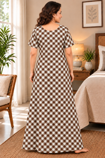 Cookie Check Rayon Lounge Dress