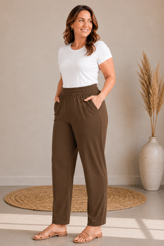 Walnut Brown Everyday Cotton Kurti Pants