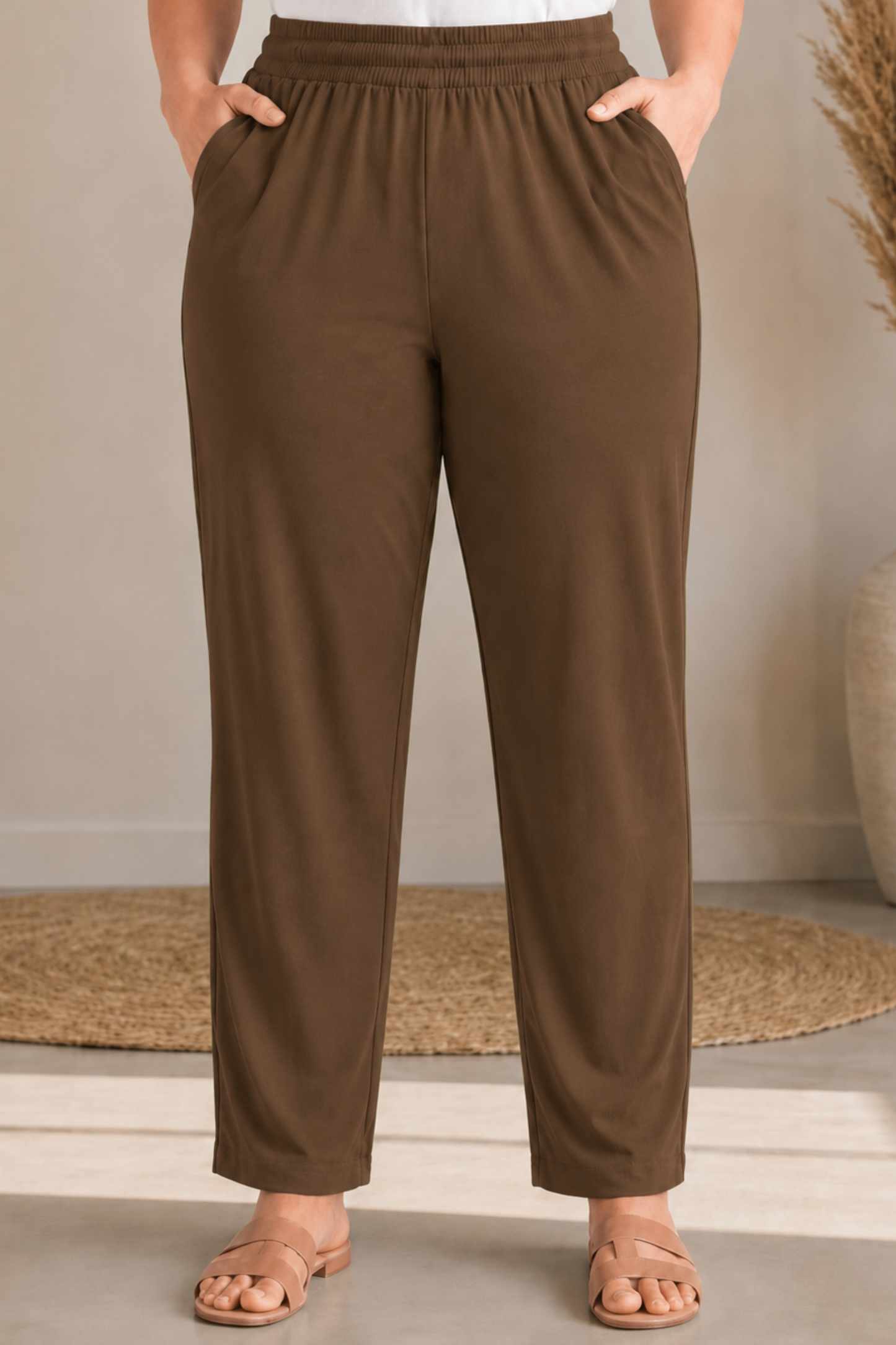 Walnut Brown Everyday Cotton Kurti Pants