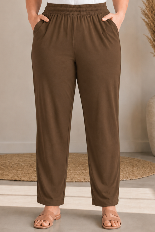 Walnut Brown Everyday Cotton Kurti Pants