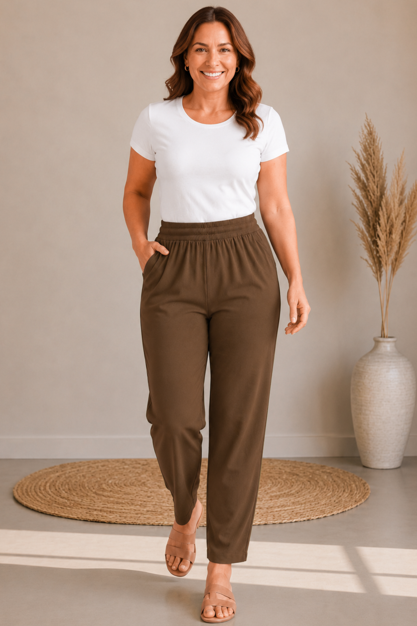 Walnut Brown Everyday Cotton Kurti Pants