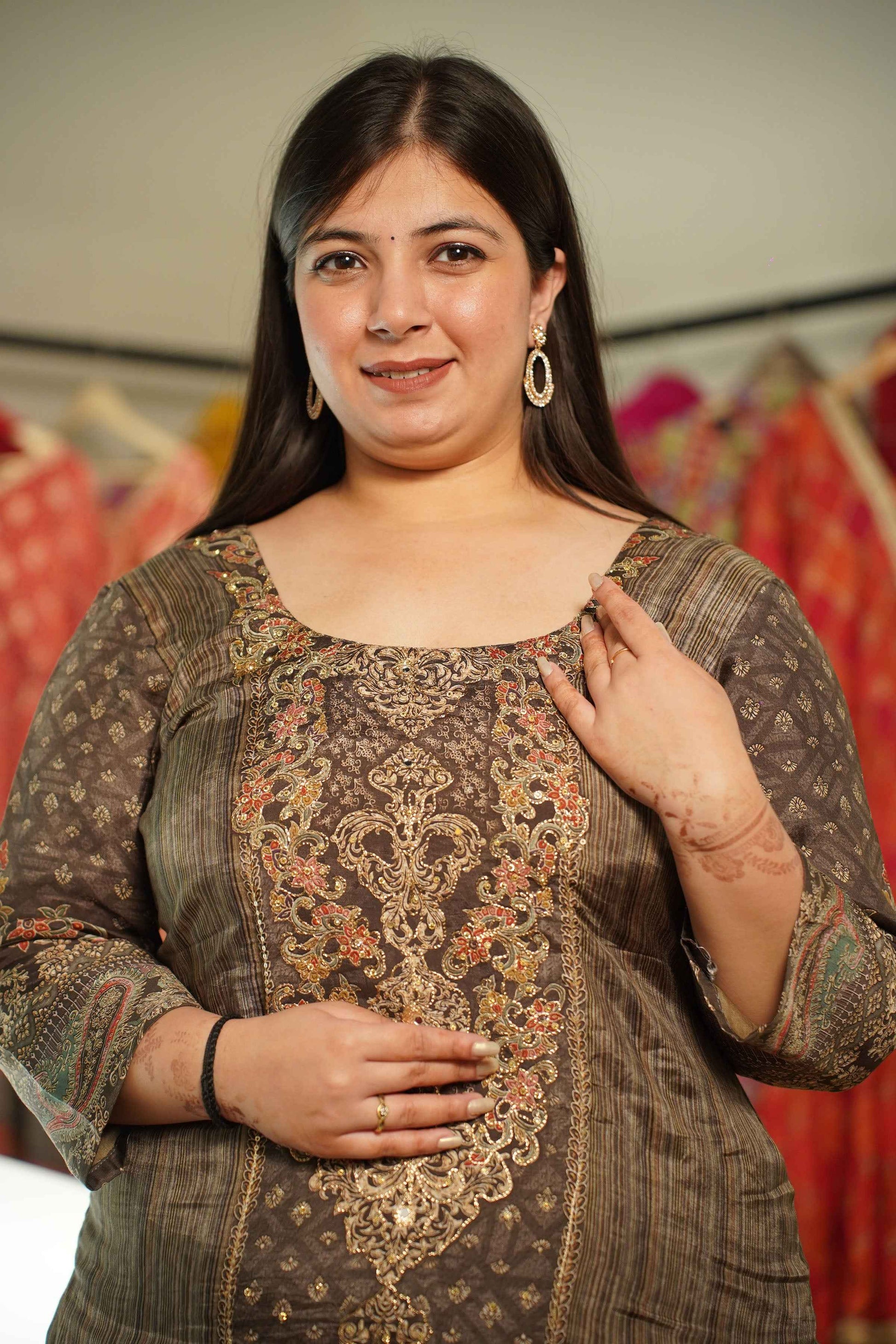 Zarqaa Karachi Muslin Suit with Aari Work