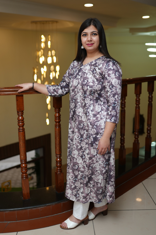 Buy Plus Size ​Burgundy Charm A-line Kurta Set At Apella | Sizes XS to 10 XL | India | Free Delivery | Customized