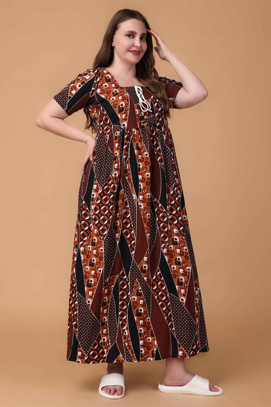 Buy Plus Size ​Cafe Noir Rayon Night Gown At Apella | Sizes XS to 10 XL | India | Free Delivery | Customized