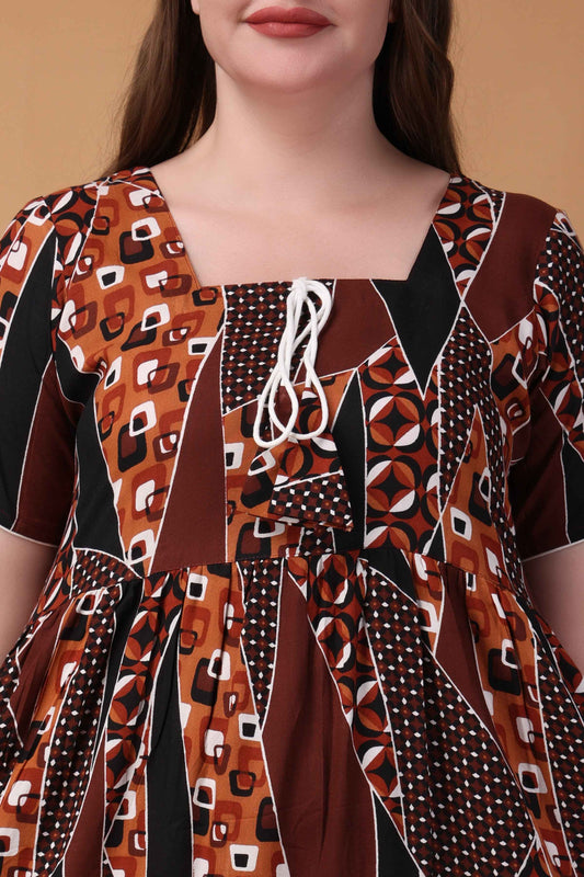 Buy Plus Size ​Cafe Noir Rayon Night Gown At Apella | Sizes XS to 10 XL | India | Free Delivery | Customized