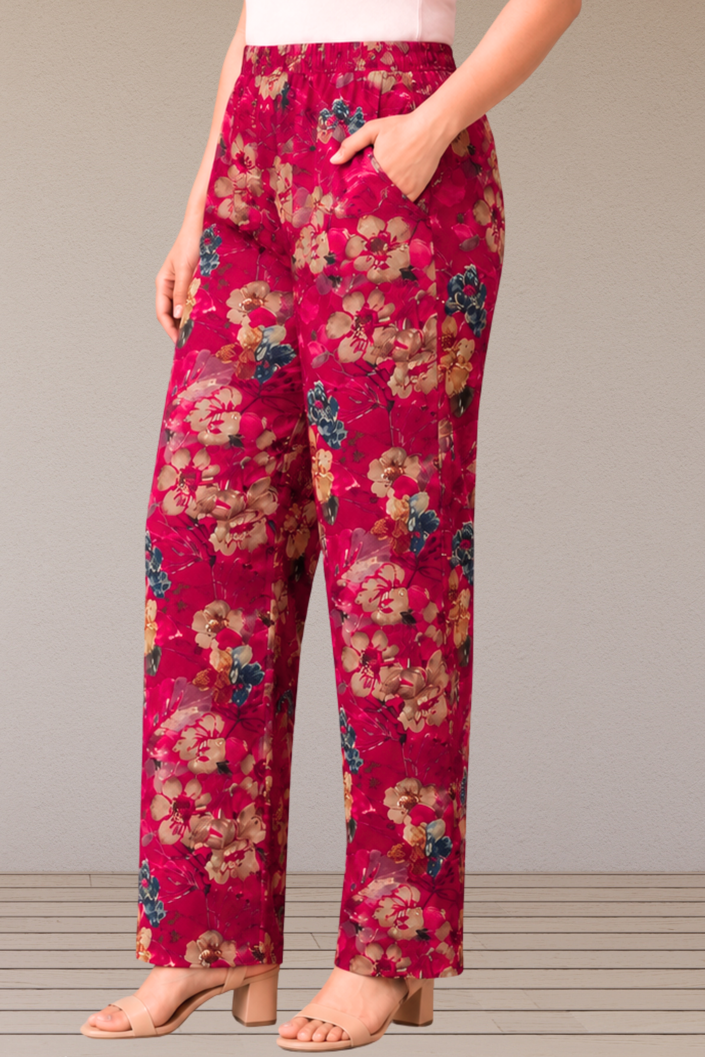 Cherry Blossom Rayon Printed Palazzo