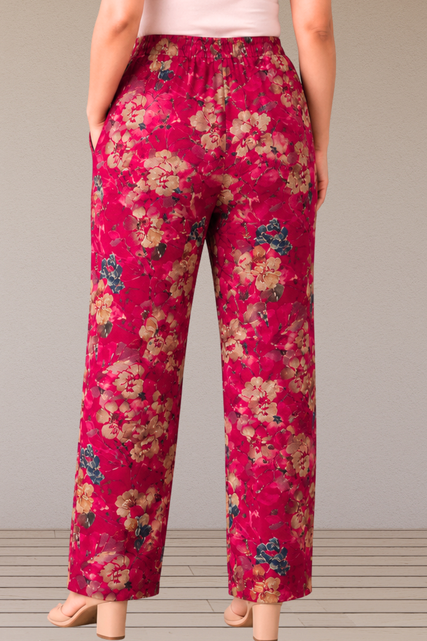 Cherry Blossom Rayon Printed Palazzo