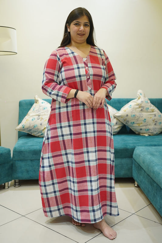 Cherry Frost Woollen Night Gown