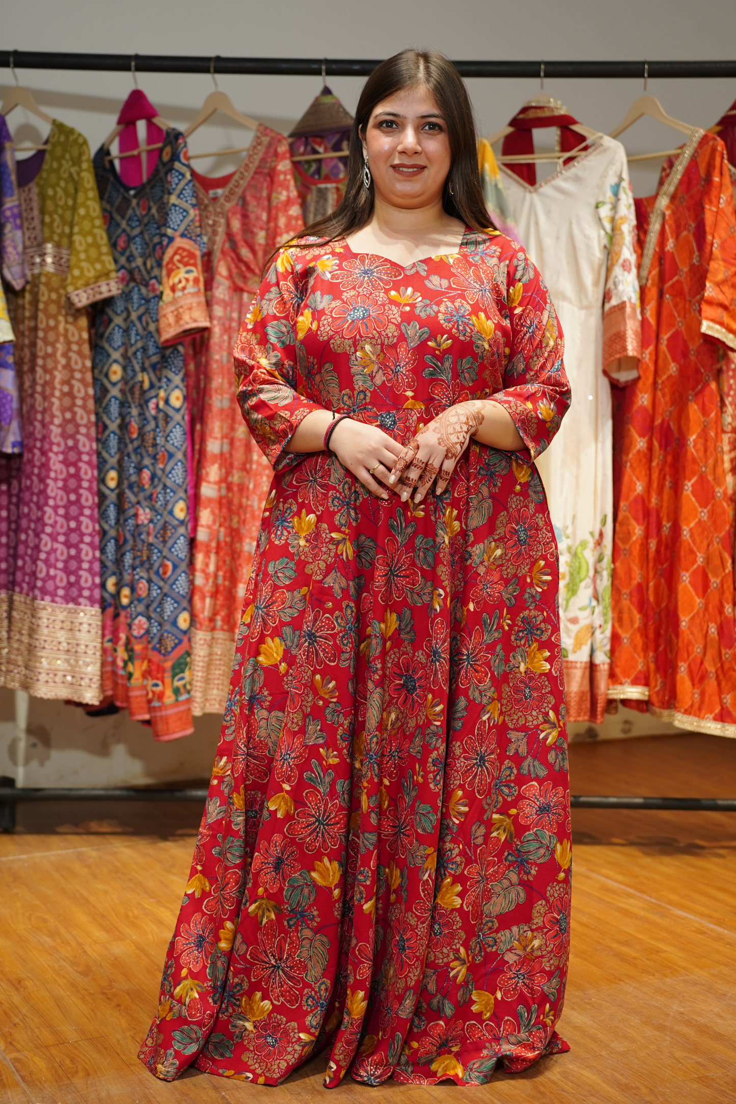 Cherry Verse Foiled Rayon Dress With Pockets