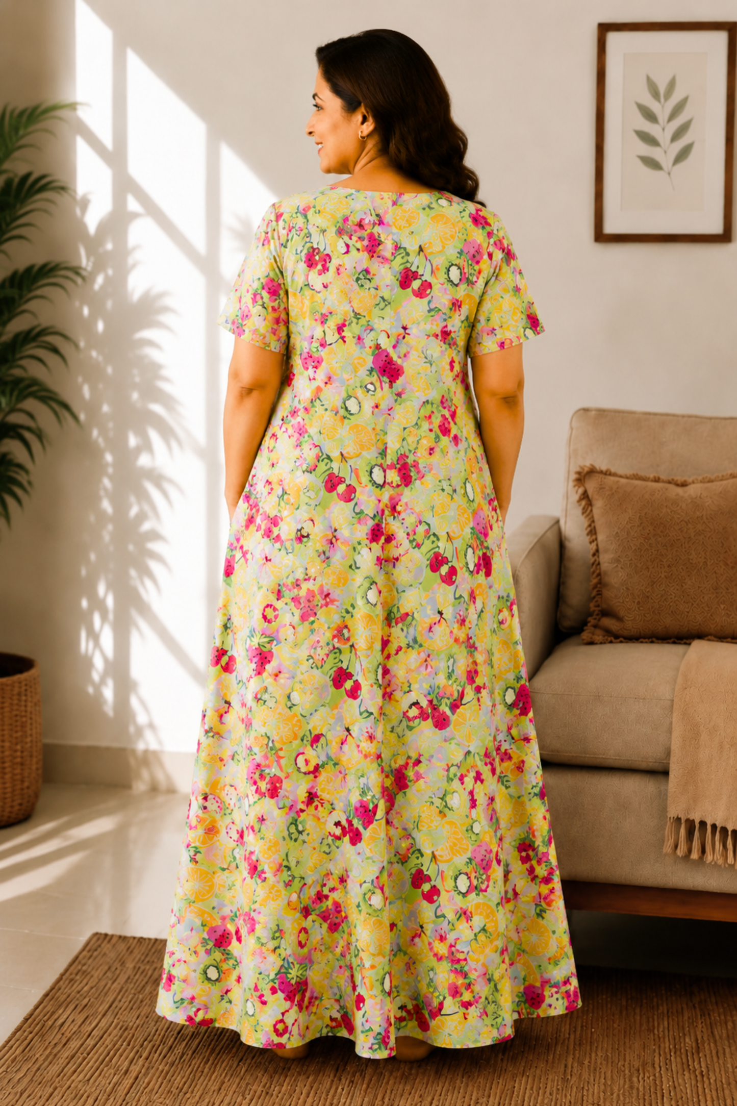 Citrus Splash Cotton Night Gown