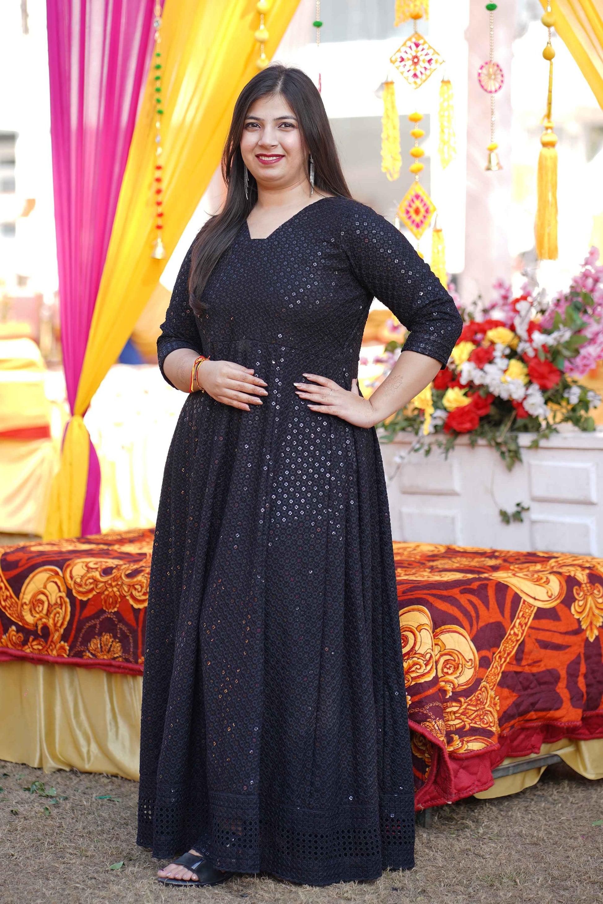 Buy Plus Size Starlit Black Sequined Fancy Dress | Apella - The XS to 10XL Store Buy Plus Size Starlit Black Sequined Fancy Dress | Apella - The XS to 10XL Store