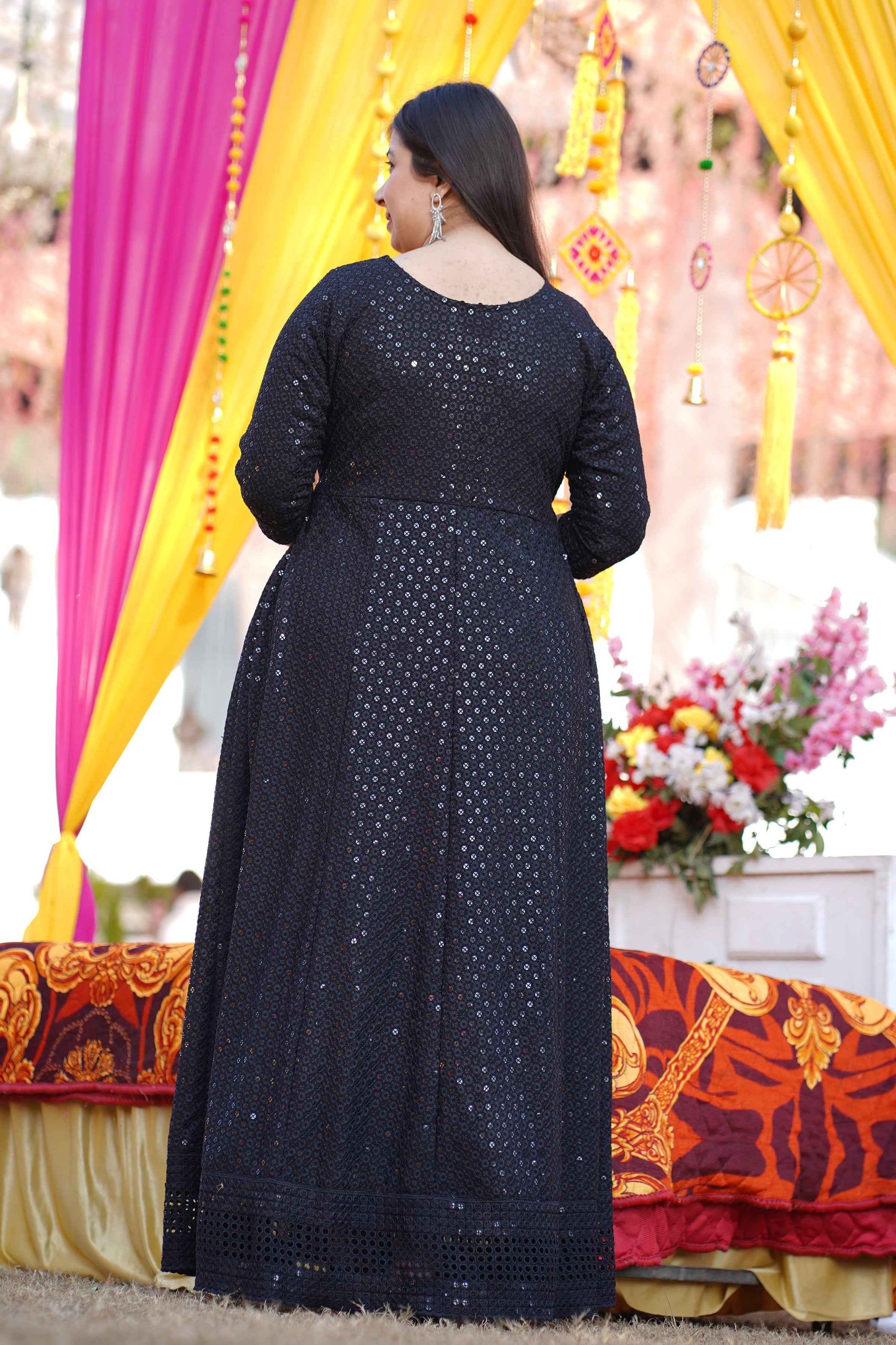 Buy Plus Size Starlit Black Sequined Fancy Dress | Apella - The XS to 10XL Store Buy Plus Size Starlit Black Sequined Fancy Dress | Apella - The XS to 10XL Store