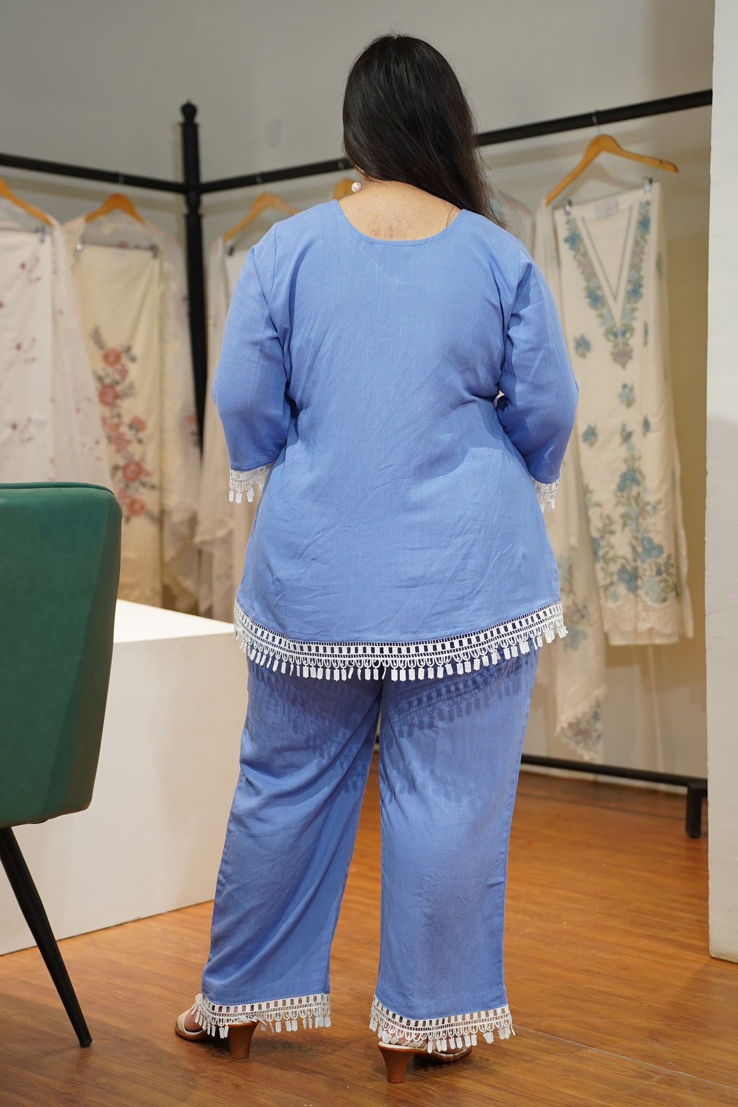 Cobalt Tassled Solid Co-ord Set