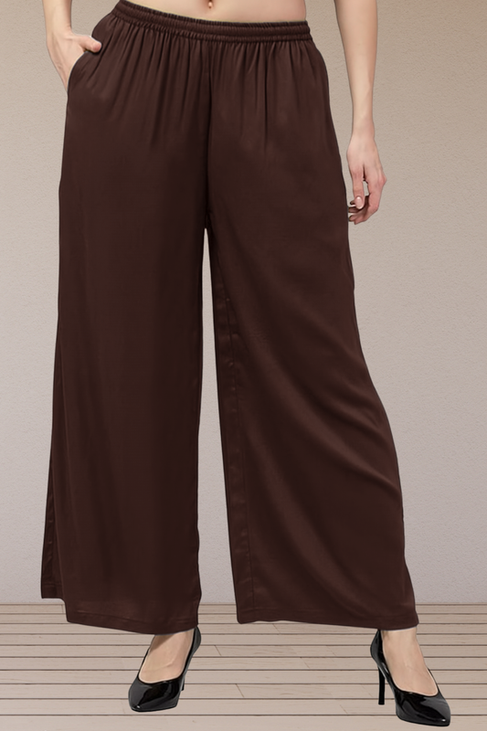 Coffee Flared Palazzo Pant