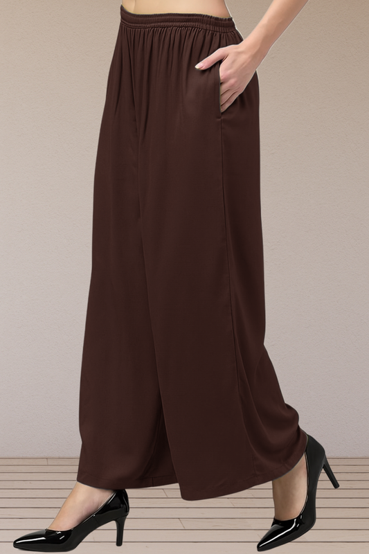 Coffee Flared Palazzo Pant