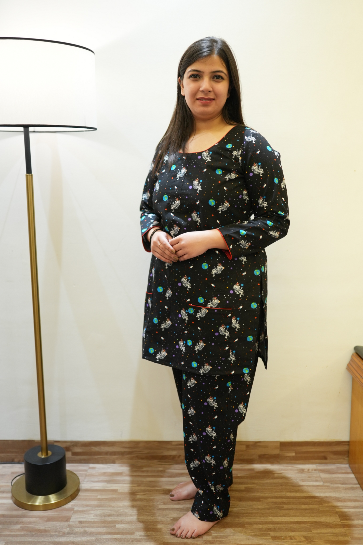 Buy Plus Size ​Cosmic Claus Woollen Night Suit At Apella | Sizes XS to 10 XL | India | Free Delivery | Customized