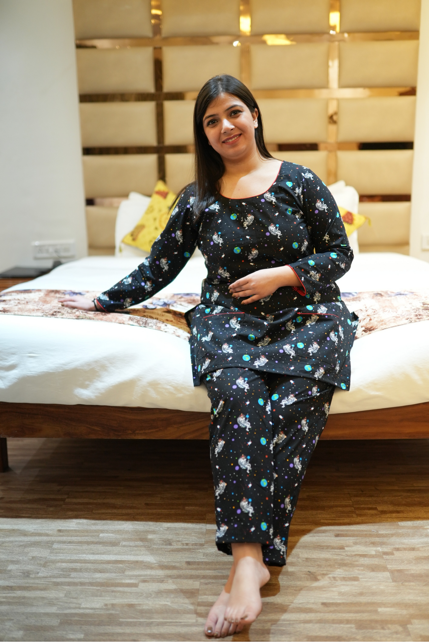 Buy Plus Size ​Cosmic Claus Woollen Night Suit At Apella | Sizes XS to 10 XL | India | Free Delivery | Customized