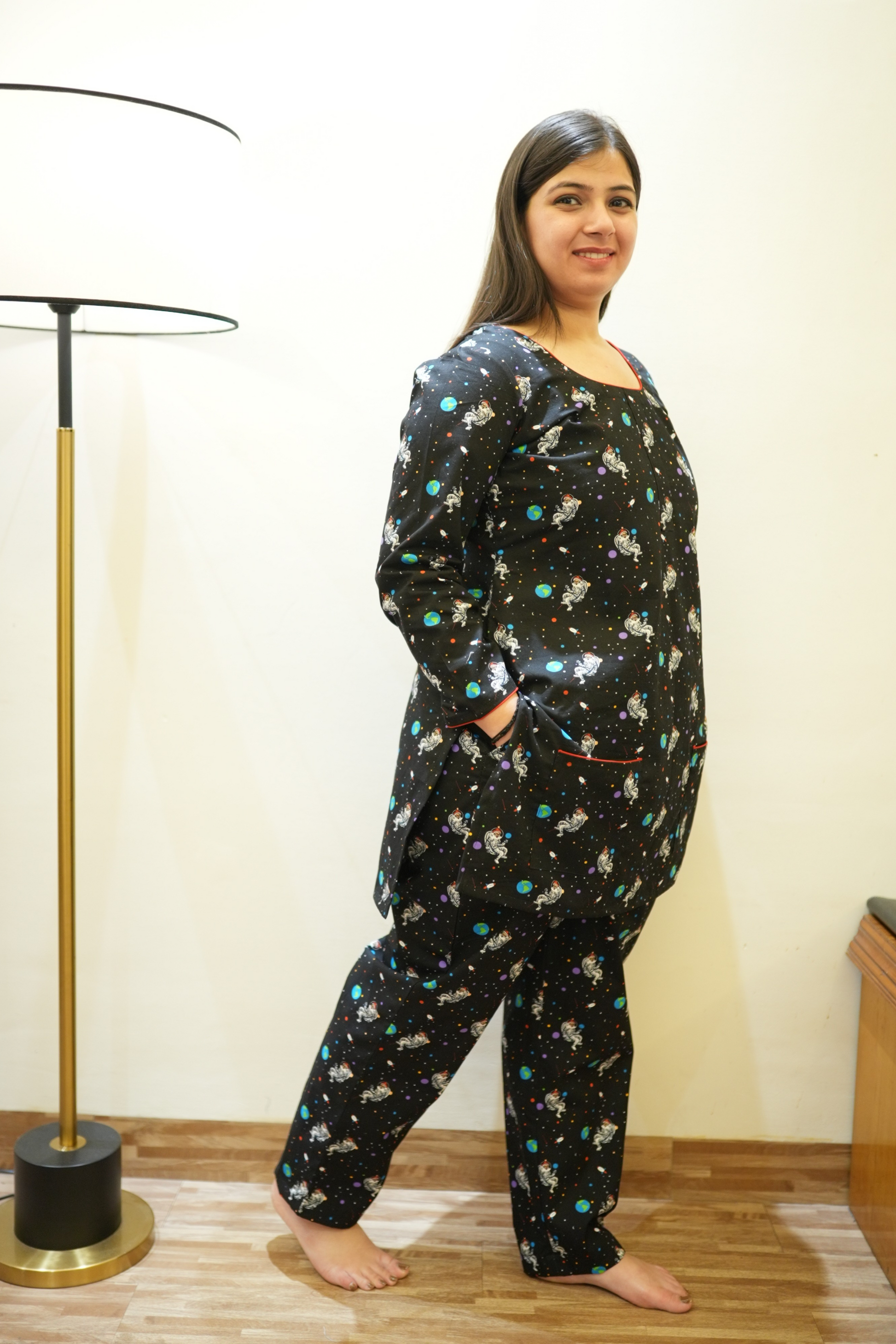 Buy Plus Size ​Cosmic Claus Woollen Night Suit At Apella | Sizes XS to 10 XL | India | Free Delivery | Customized