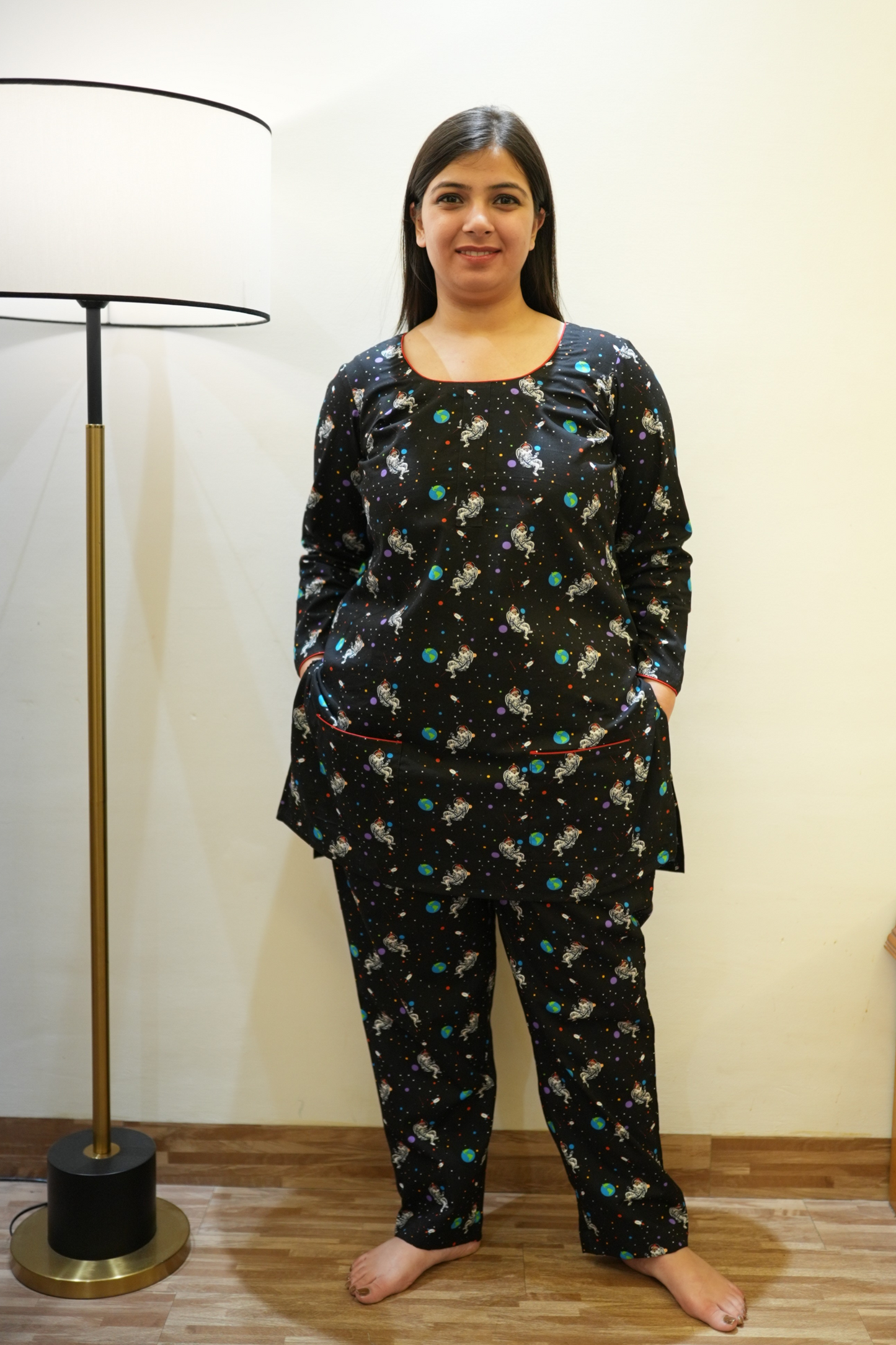 Buy Plus Size ​Cosmic Claus Woollen Night Suit At Apella | Sizes XS to 10 XL | India | Free Delivery | Customized