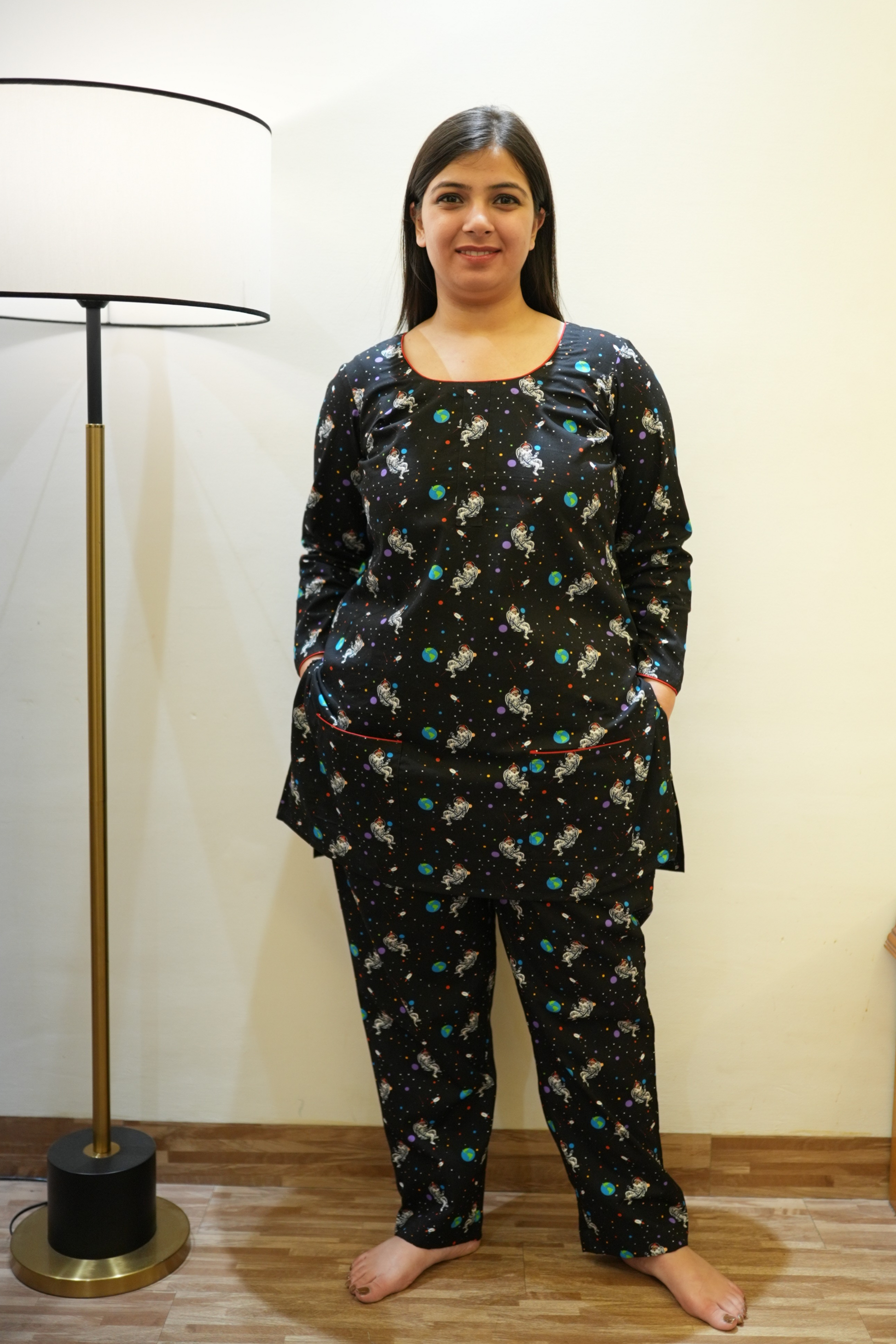 Buy Plus Size ​Cosmic Claus Woollen Night Suit At Apella | Sizes XS to 10 XL | India | Free Delivery | Customized