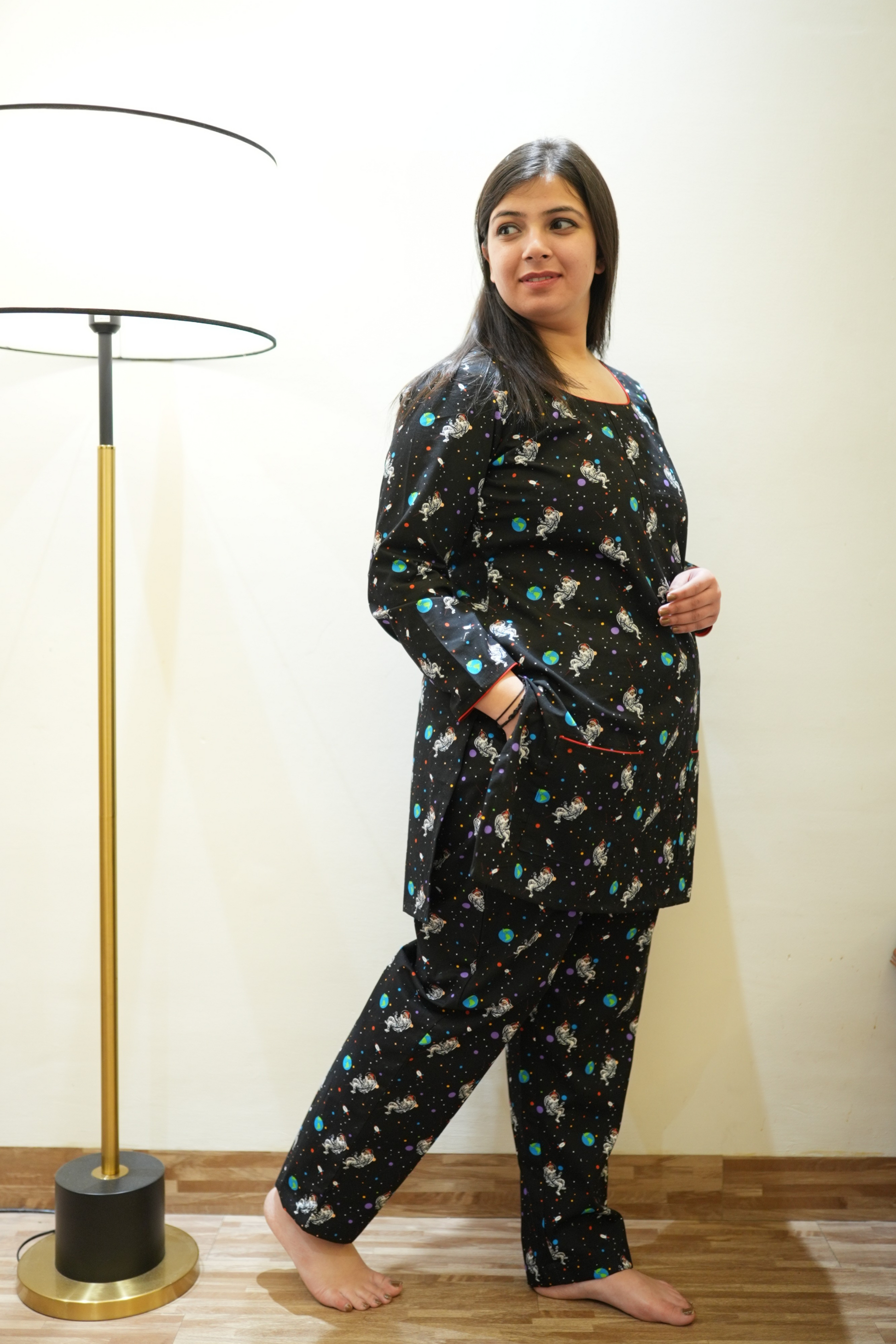 Buy Plus Size ​Cosmic Claus Woollen Night Suit At Apella | Sizes XS to 10 XL | India | Free Delivery | Customized