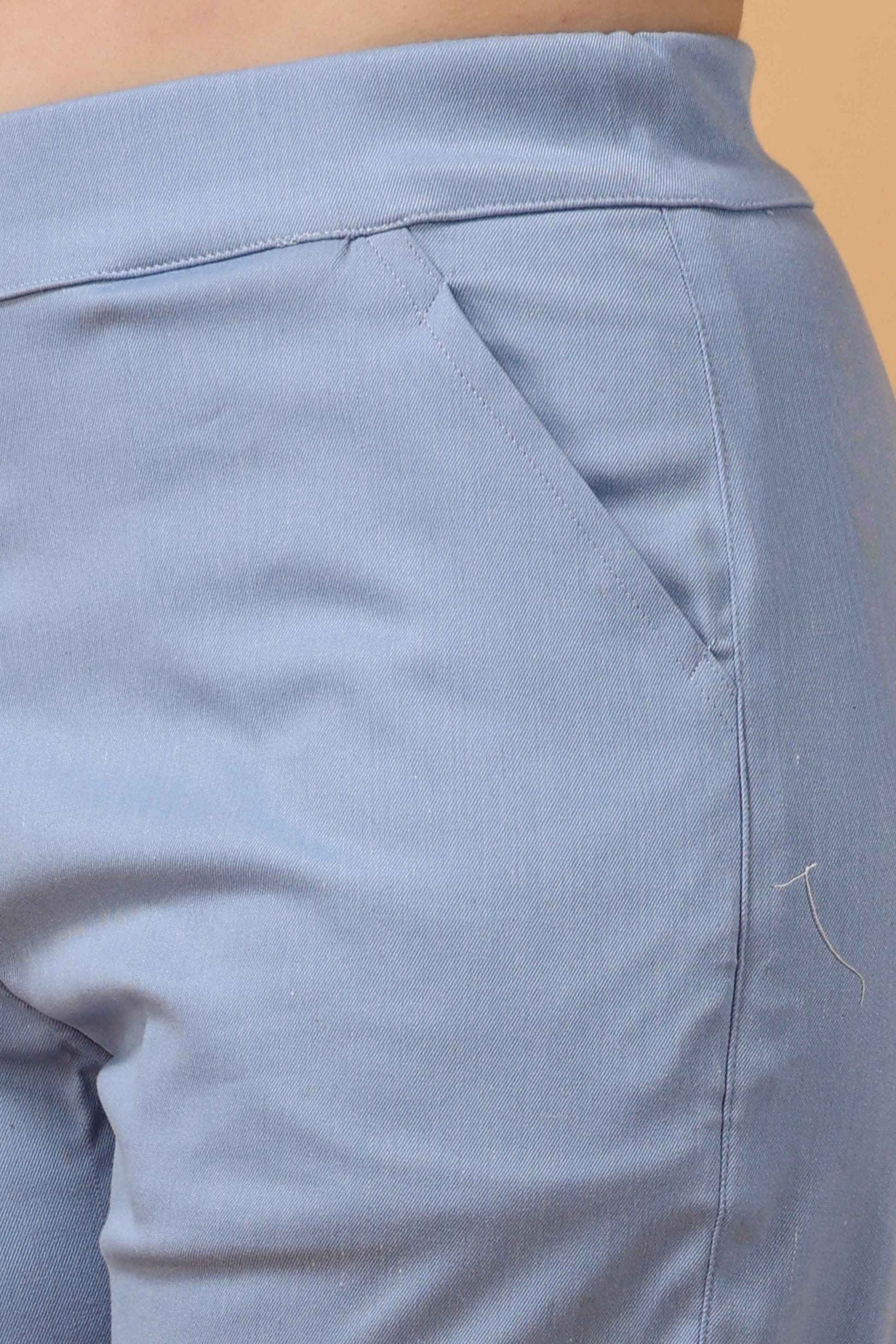 Powder Blue Premium Cotton Lycra Pant